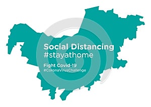 North West South Africa map with Social Distancing stayathome tag