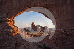 North Window and Turret Arch at sunset