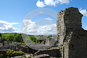 North Yorkshire countryside from tower at Middleham Castle