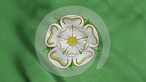 North Yorkshire flag, England, waving in the wind