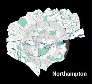 Northampton city map, administrative area