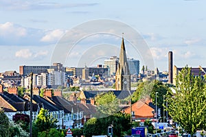Northampton UK - Aug 15 2017: Cloudy Day Cityscape View of Northampton UK