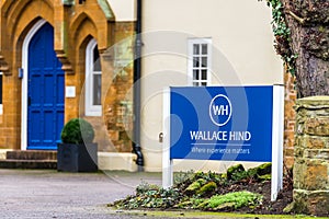 Northampton UK January 13 2018: Wallace Hind Recruitment Solutions logo sign