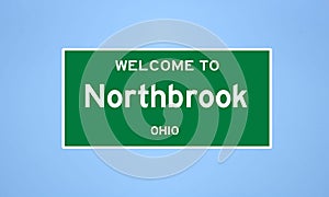 Northbrook, Ohio city limit sign. Town sign from the USA.