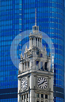 Northeast Corner of Wrigley Building Clocktower