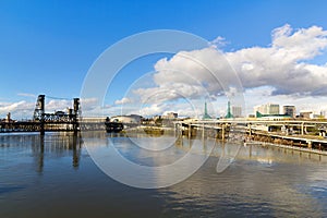 Northeast Portland Skyline and Steel Bridge photo