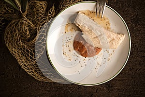 Northern albacore canned in a plate