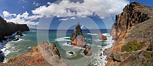 Northern coastline of Ponta de Sao Lourenco at Madeira - Panorama