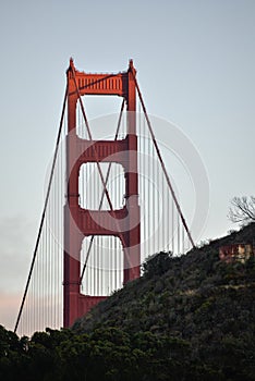 Northern End of the Golden Gate Bridge at Sunset