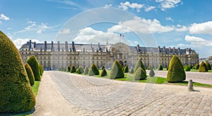 Northern facade of the Hotel Des Invalides in Paris