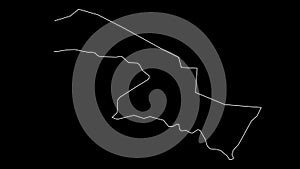 Northern frontier Saudi Arabia map outline animation