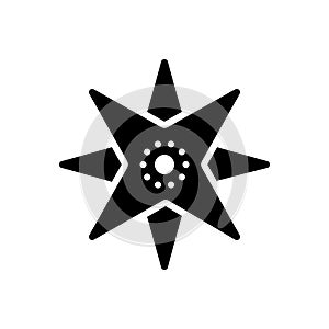 Black solid icon for Northern, compass and septentrional