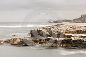 Northern Ireland Antrim Coast Ballintoy Harbour long exposure rocks sunset waves beautiful scenery