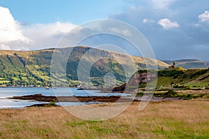 Northern Ireland. Coast and ruin of Red Bay Castle