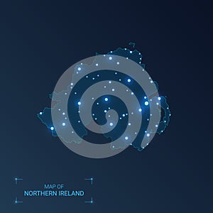 Northern Ireland map with cities.