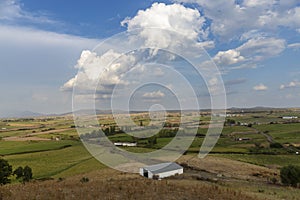 Northern landscape of Extremadura Galisteo, Plasencia. Healthy rural life concept