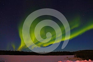 Northern light Aurora Borealis is dancing