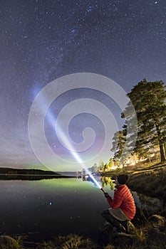Northern light - aurora borealis in Sweden