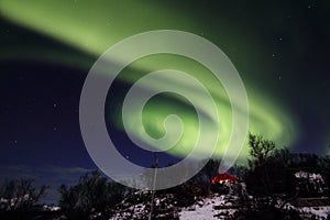 Northern Light whirlpool above Hagskaret hills