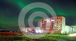 Northern Lights in Artic. Vorkuta