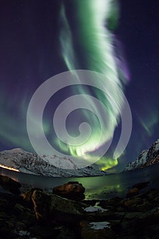 Northern lights (Aurora borealis) over Tromso