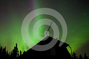 Northern lights (Aurora borealis) substorm