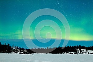 Northern Lights Aurora borealis winter landscape