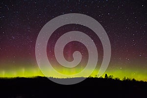 Northern lights and Aurora over Lake Superior on the North Shore of Lake Superior in Minnesota photo