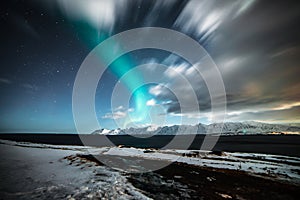Northern lights captured in Iceland landscape