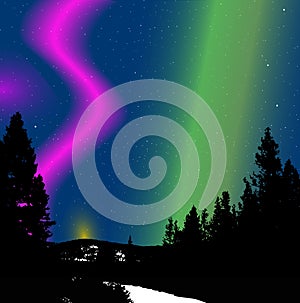 Northern Lights Illustration