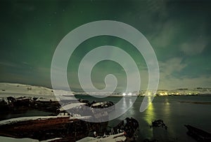 Northern Lights on the Kola Peninsula. Teriberka, Murmansk region, Russia photo