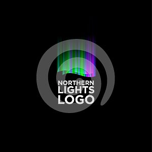 Northern Lights logo. Music or illumination logo. Colorful Northern Lights like equalizer.