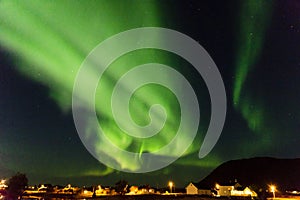 Northern lights in Myre in Norway