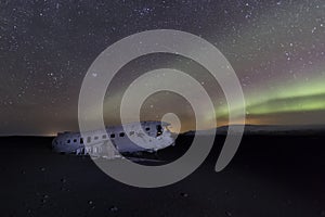 Northern Lights Over Abondoned Plane Wreckage