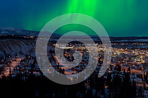 Northern Lights over Downtown Whitehorse