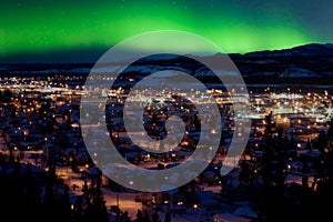 Northern Lights over Downtown Whitehorse photo