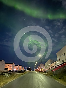 Northern Lights over Nuuk night sky