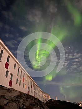 Northern Lights over Nuuk night sky