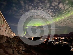 Northern Lights over Nuuk night sky