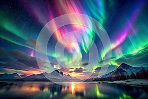 the northern lights painting the sky with vibrant