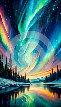 the northern lights painting the sky with vibrant