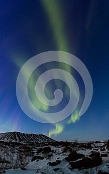 Northern Lights panoramic Arctic scene