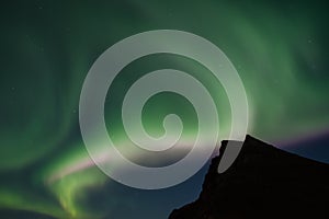 Northern Lights in the sky\'s above Hornafjordur in south Iceland