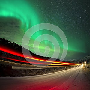 Northern Lights and trails photo