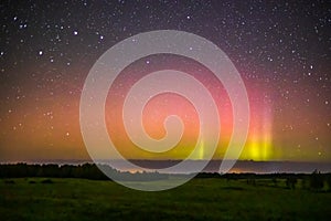 Northern Lights visible at night sky