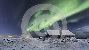 Northern Lights in winter photo