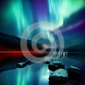 Northern Lights & x28;aurora borealis& x29; photo