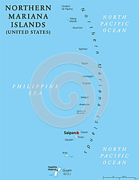 Northern Mariana Islands political map