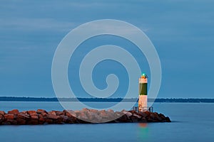 Northern Michigan bridge and lighthouse