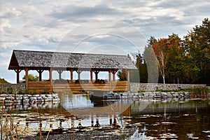 Northern Michigan bridge and lighthouse